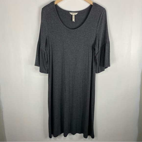 Matilda Jane Live To Teach Short Peplum Sleeve T-Shirt Mini Dress Gray Small - Picture 2 of 6